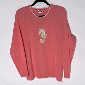 Vintage Tabi Coral Crew Neck Sweater W Seahorse XL